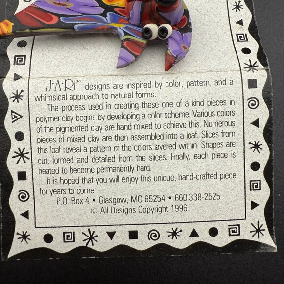 JARi Of Glasgow Chili Dog Polymer Clay Floral Brooch Handmade Collectible Pin 19 - Picture 5 of 7